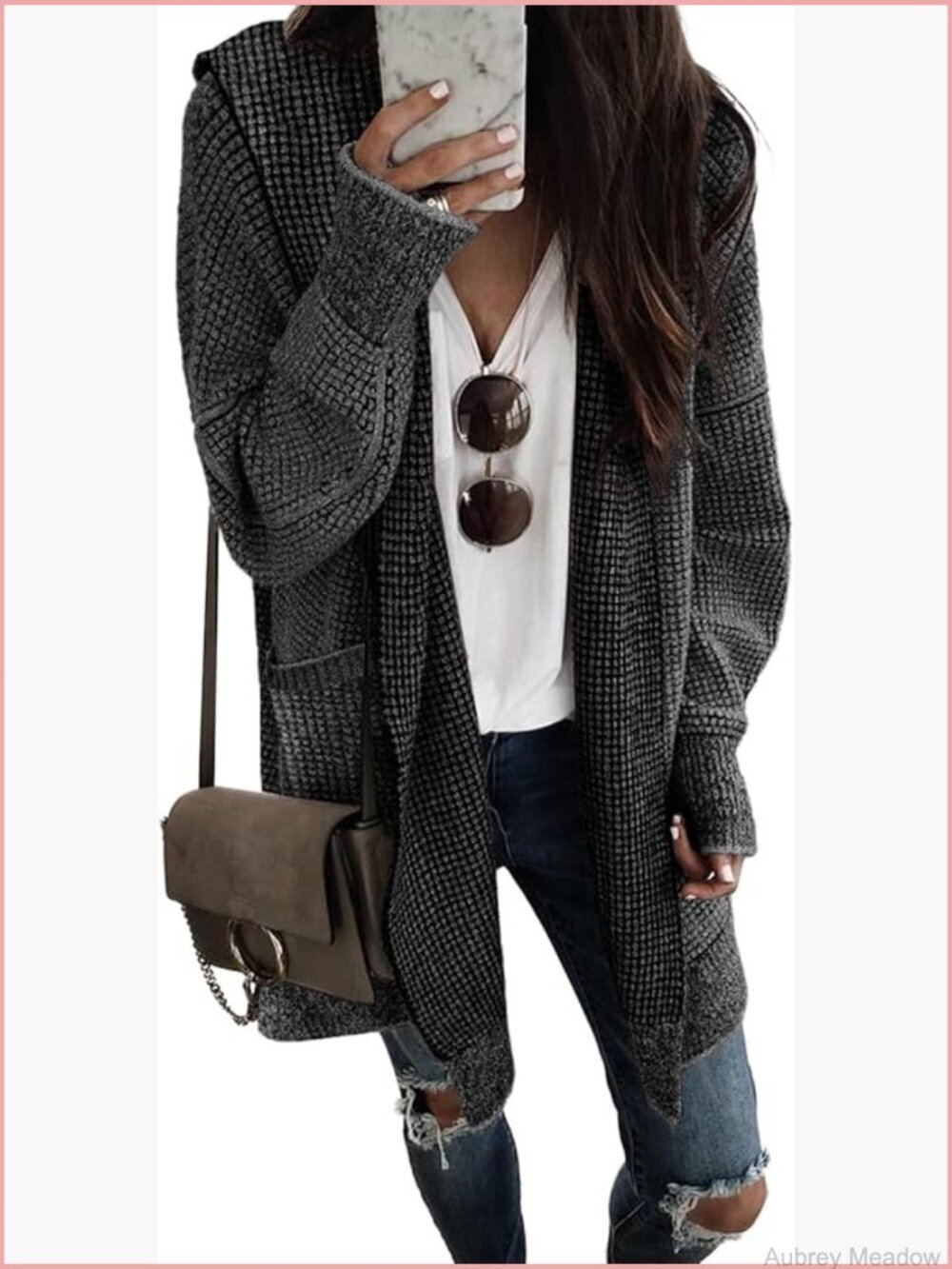 Oversized Hooded Chunky Knit Cardigan Sweater Coat Fall Tops